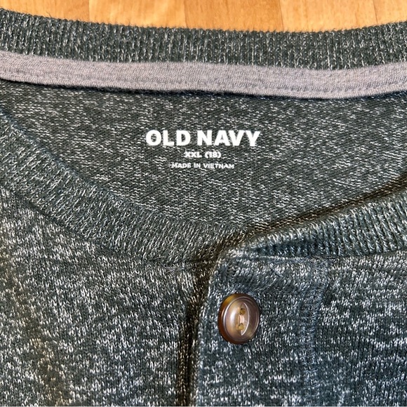 2 for$15 Old Navy Long Sleeve Hunter Green Henley - Picture 3 of 7